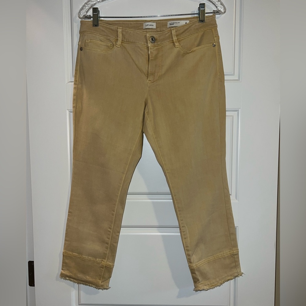 J. Jill Authentic Fit Cropped Mustard Denim Jean Size 6 Petite